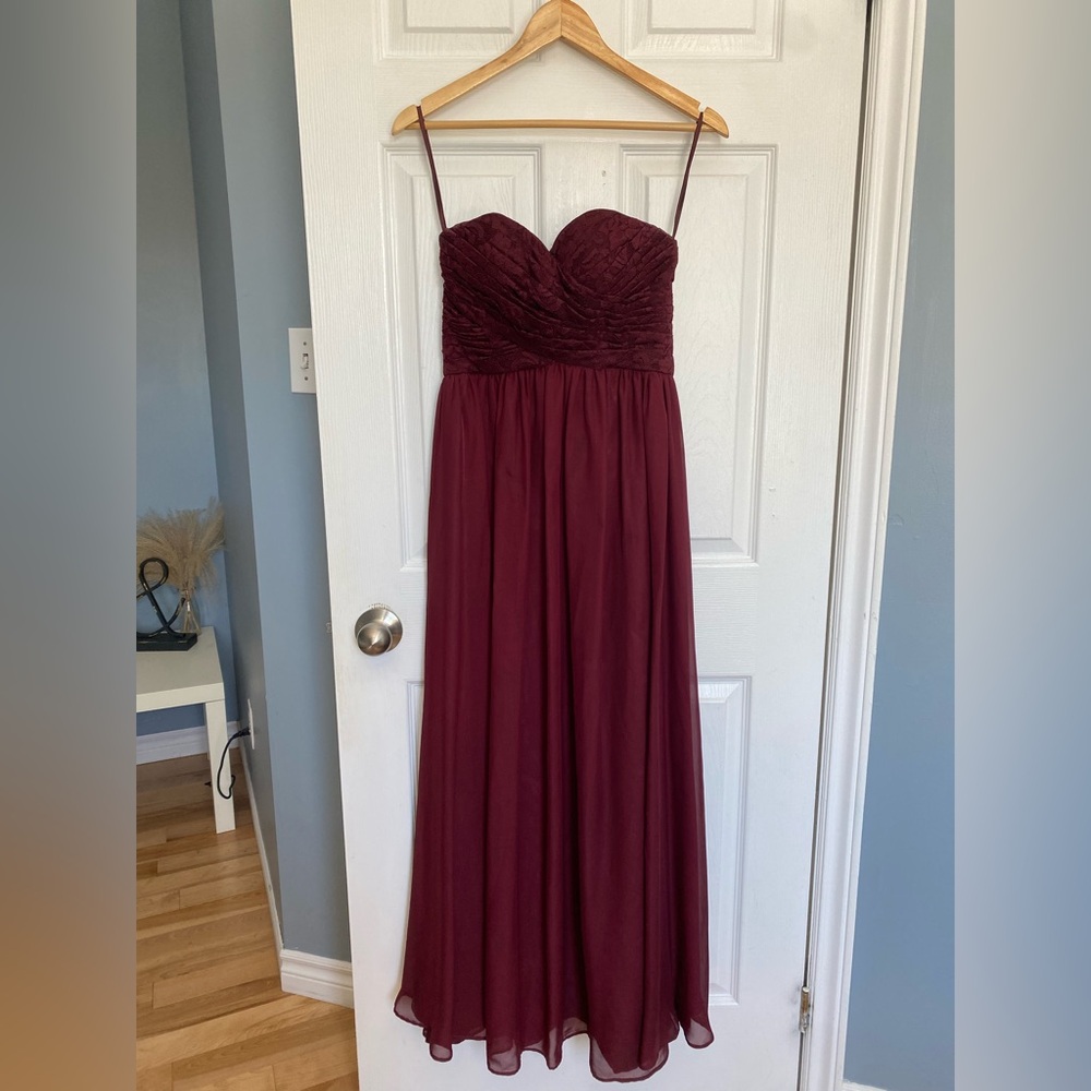 Zachary Alexander Strapless Burgundy Dress